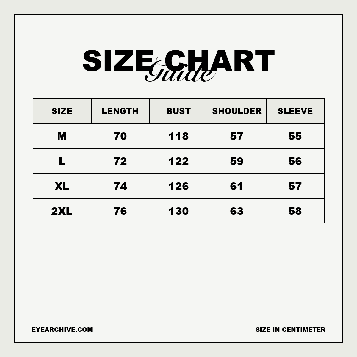 Size chart