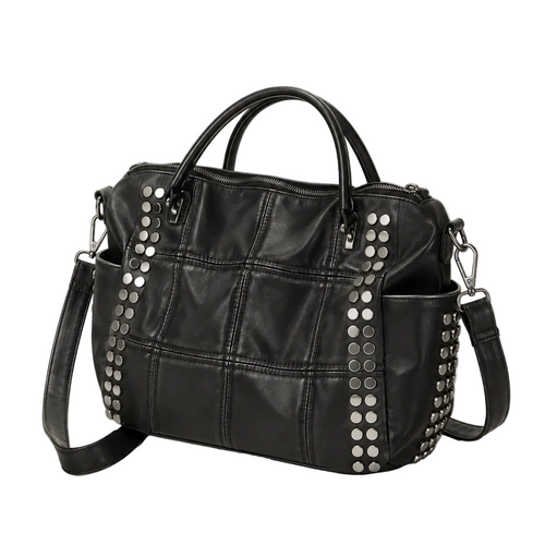 EYE Archive Astra Bag in black, three-quarter view with detachable crossbody strap