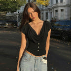 EYE Archive Cowl Neck Top