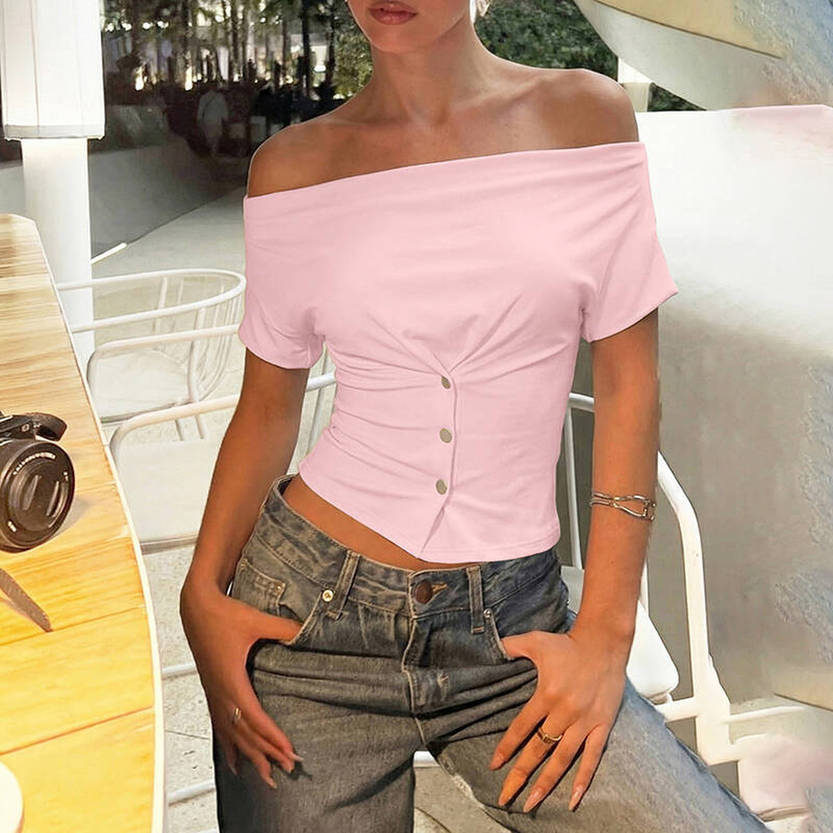 EYE Archive Cowl Neck Top
