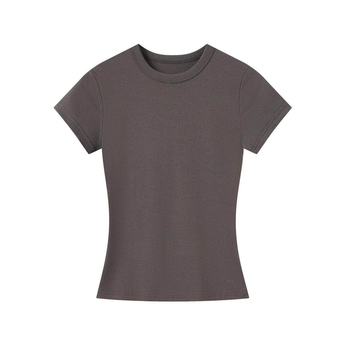 Flat product shot of the Essential Tee in iron grey