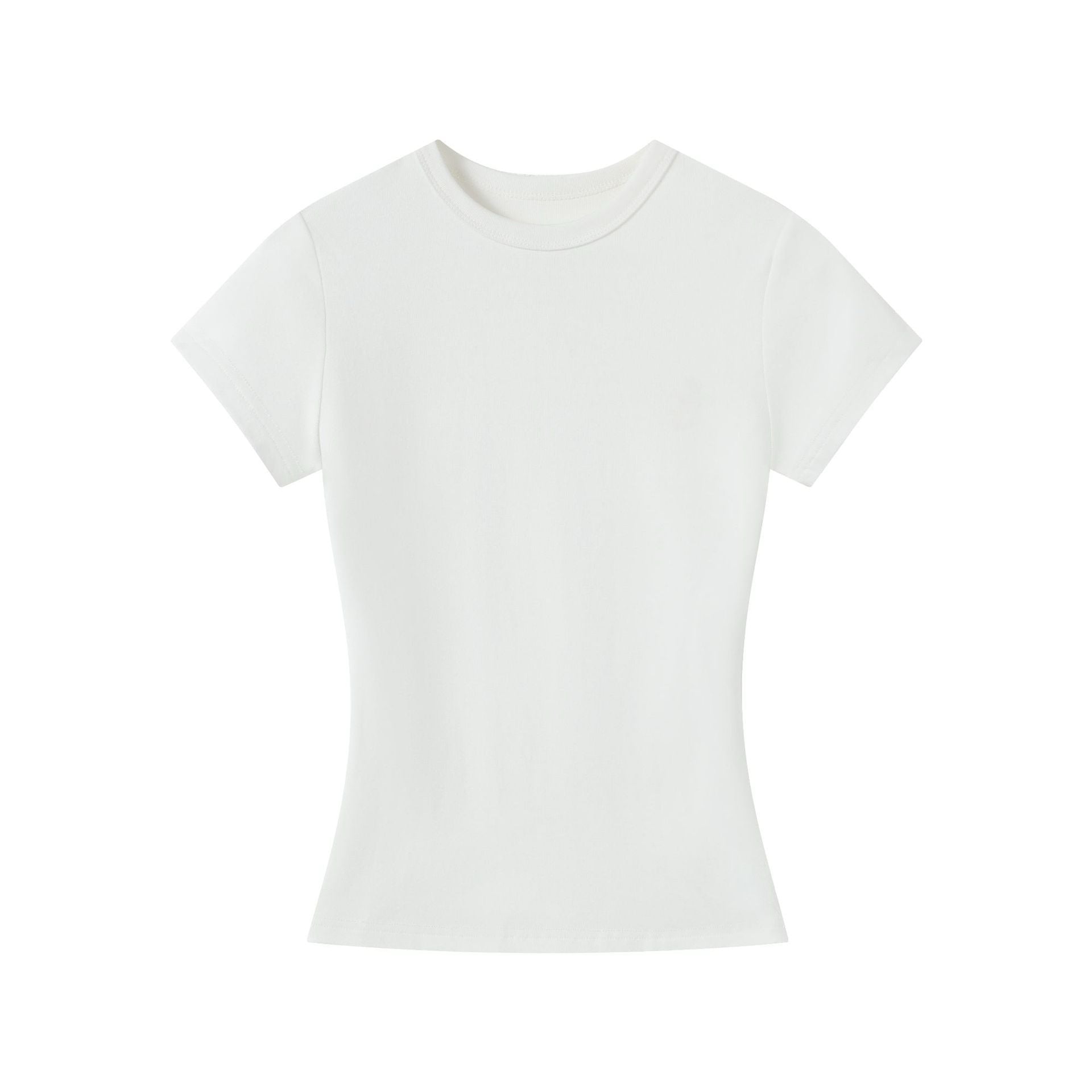 Flat product shot of the Essential Tee in white