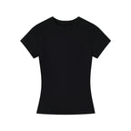 Flat product shot of the Essential Tee in black