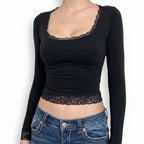 EYE Archive Lace Trim Top