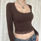 EYE Archive Lace Trim Top