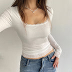 EYE Archive Lace Trim Top