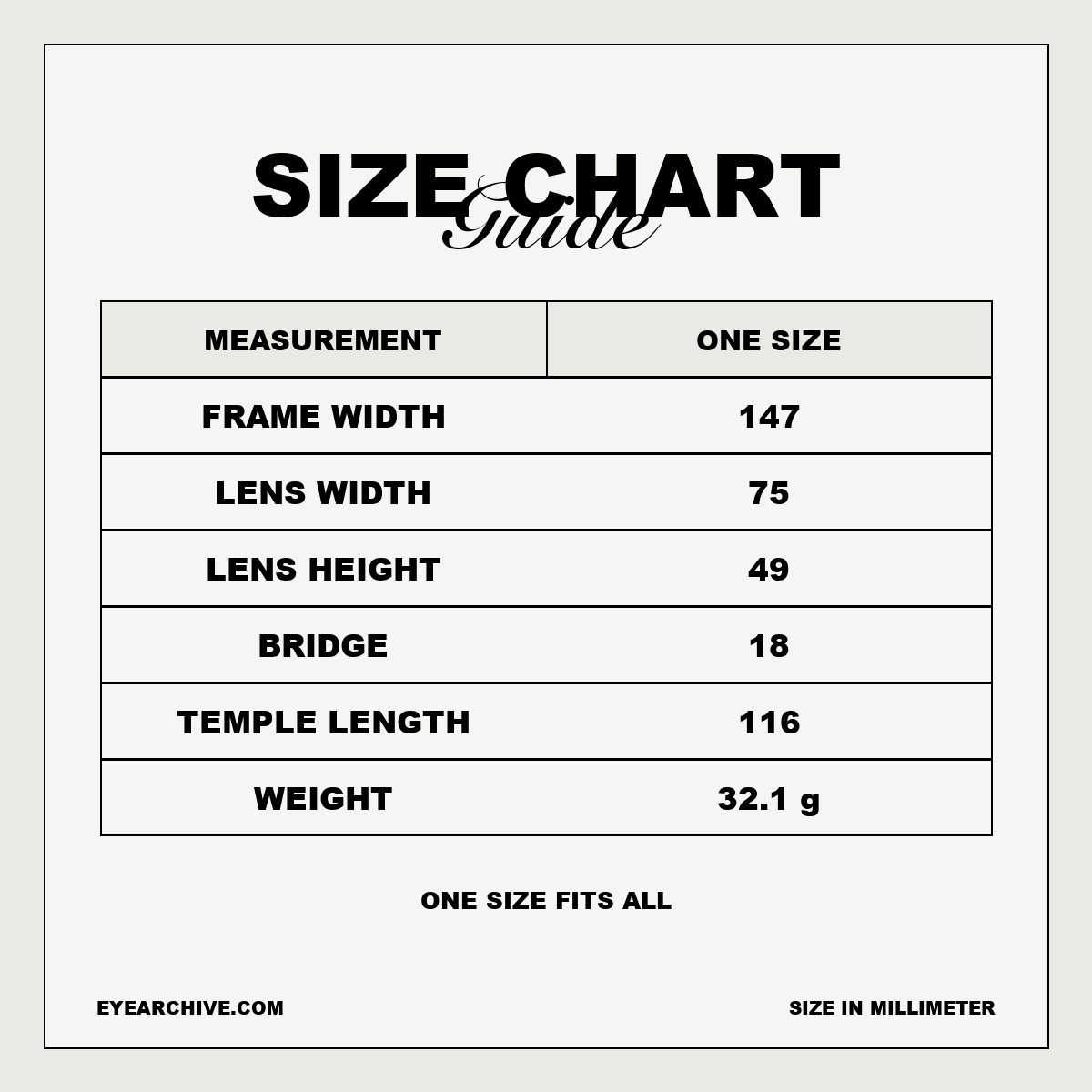 Size chart