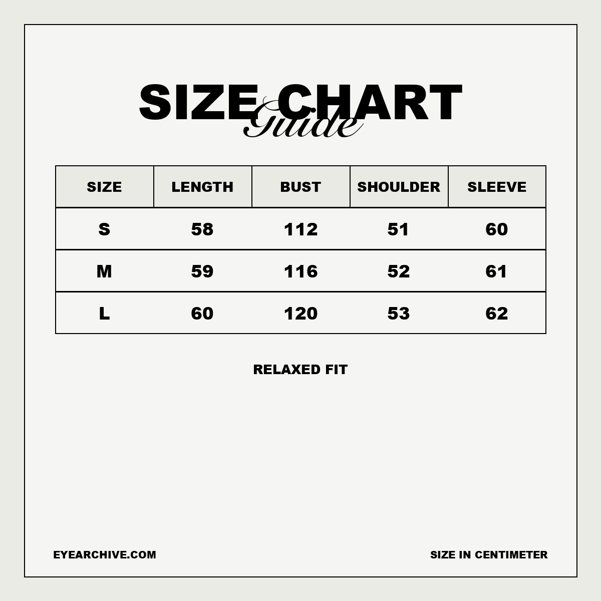 Size chart