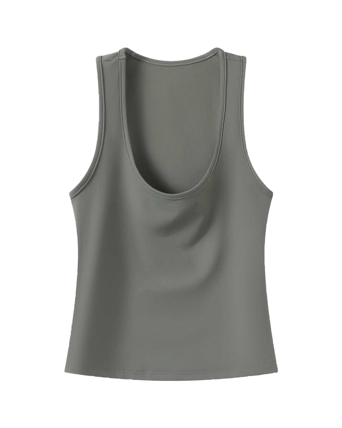EYE Archive Racer Tank, square-neck racer-back tank top, grey green, front