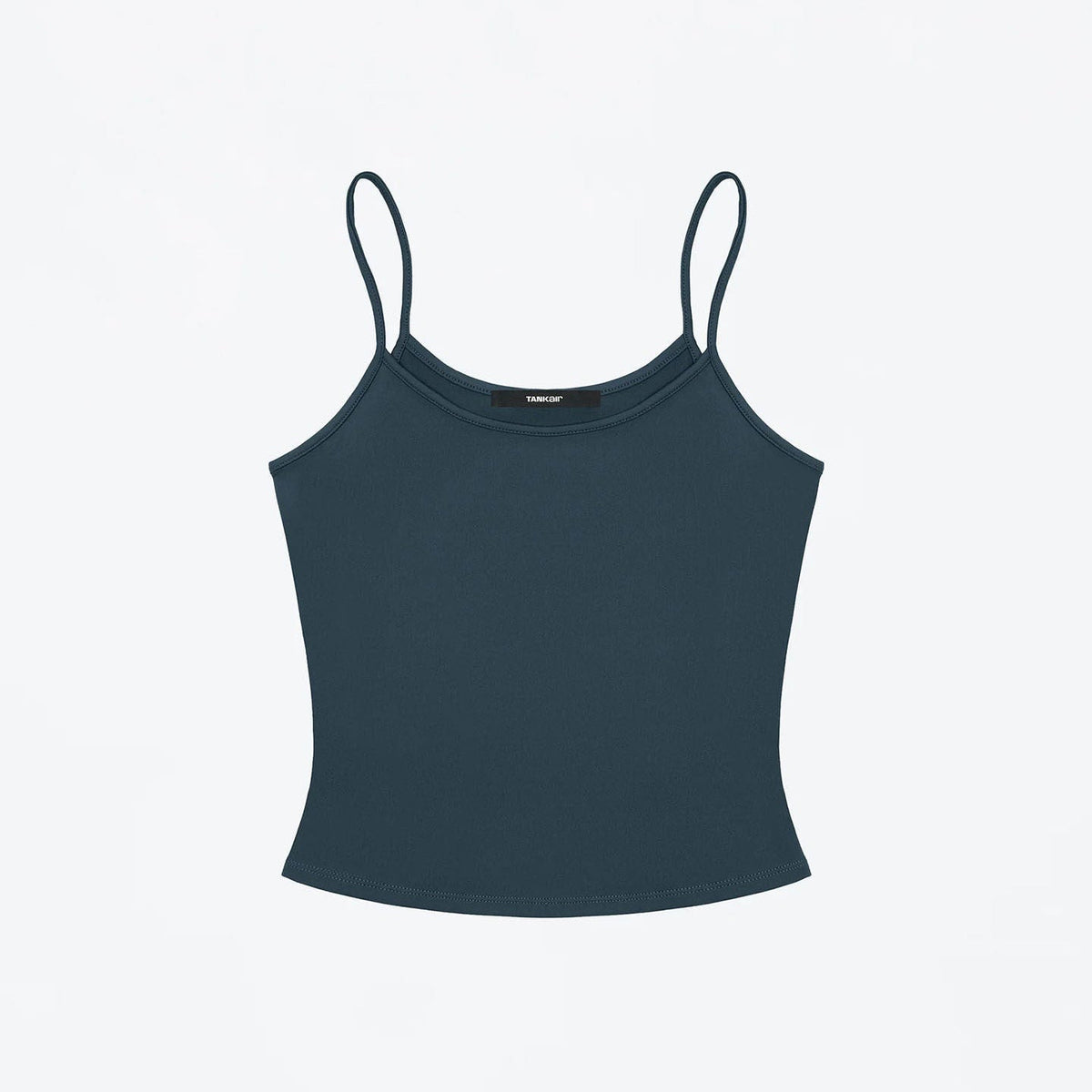 Flat product shot of the Studio Tank in deep teal blue