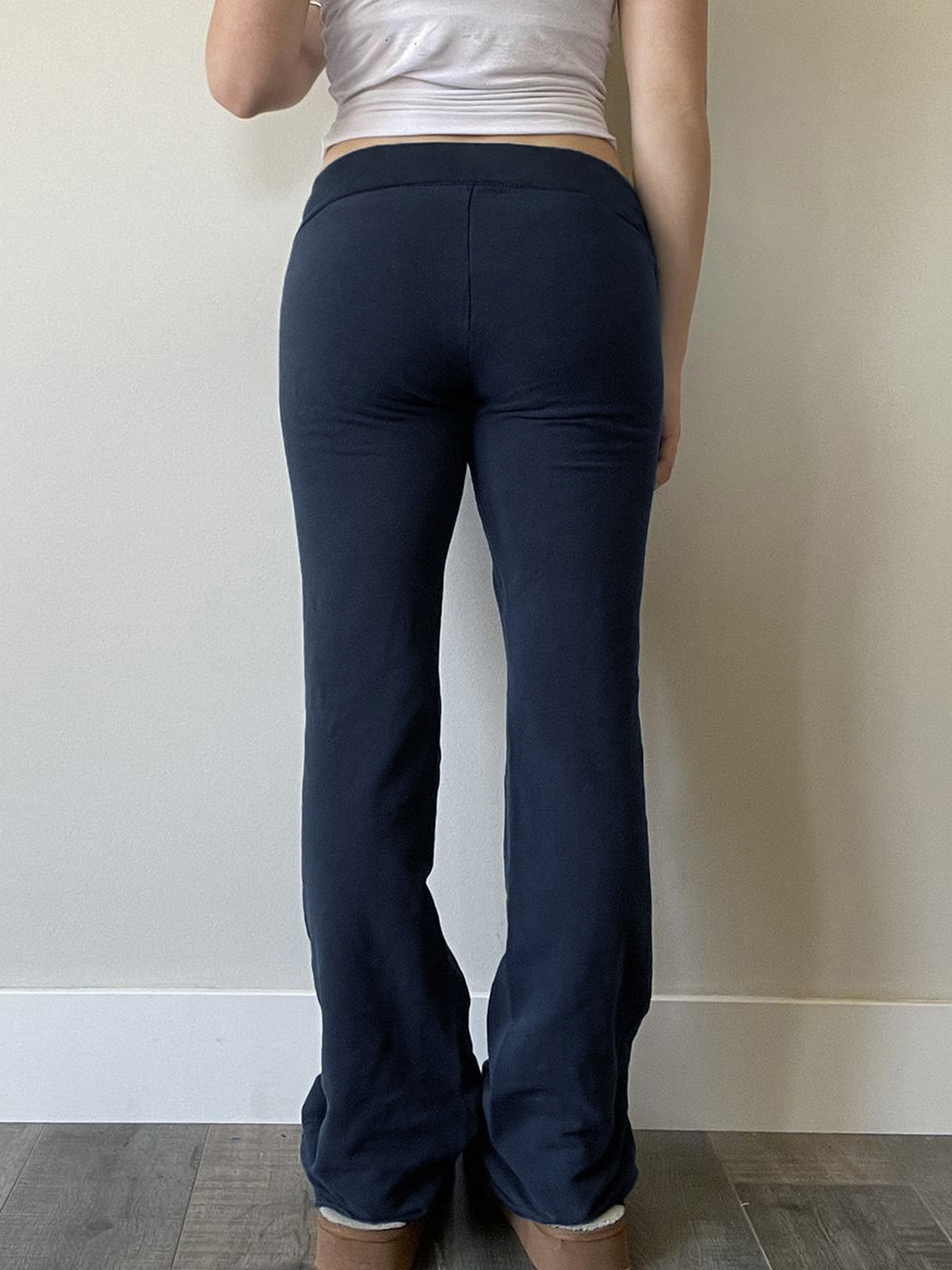 New low-rise lace-up color-blocking printed trousers American fashion hot girl personality trend comfortable and versatile slacks