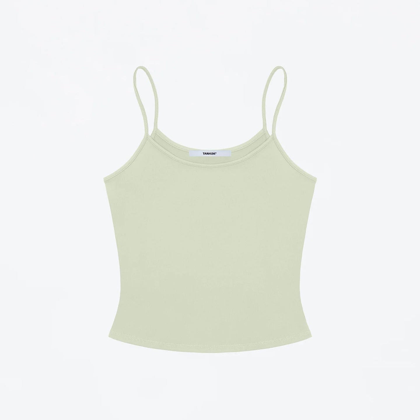 Flat product shot of the Studio Tank in pale celadon green