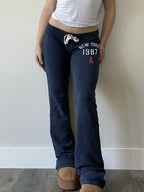 New low-rise lace-up color-blocking printed trousers American fashion hot girl personality trend comfortable and versatile slacks