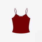 Flat product shot of the Studio Tank in deep red
