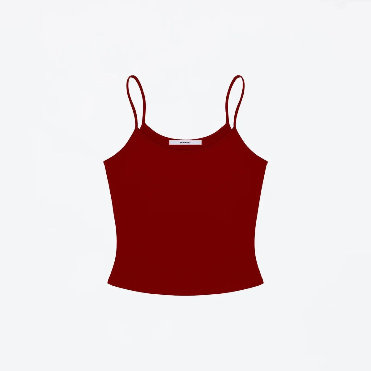 Flat product shot of the Studio Tank in deep red
