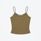 Flat product shot of the Studio Tank in olive khaki