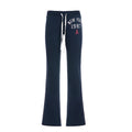 New low-rise lace-up color-blocking printed trousers American fashion hot girl personality trend comfortable and versatile slacks