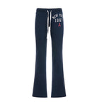 New low-rise lace-up color-blocking printed trousers American fashion hot girl personality trend comfortable and versatile slacks