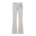 New low-rise lace-up color-blocking printed trousers American fashion hot girl personality trend comfortable and versatile slacks