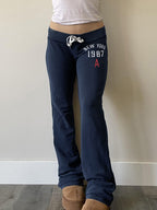 New low-rise lace-up color-blocking printed trousers American fashion hot girl personality trend comfortable and versatile slacks