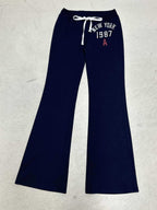 New low-rise lace-up color-blocking printed trousers American fashion hot girl personality trend comfortable and versatile slacks