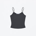 Flat product shot of the Studio Tank in charcoal grey