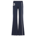 New low-rise lace-up color-blocking printed trousers American fashion hot girl personality trend comfortable and versatile slacks