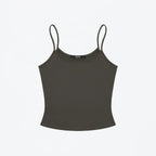 Flat product shot of the Studio Tank in dark olive