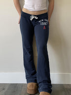 New low-rise lace-up color-blocking printed trousers American fashion hot girl personality trend comfortable and versatile slacks