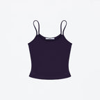 Flat product shot of the Studio Tank in dark aubergine purple