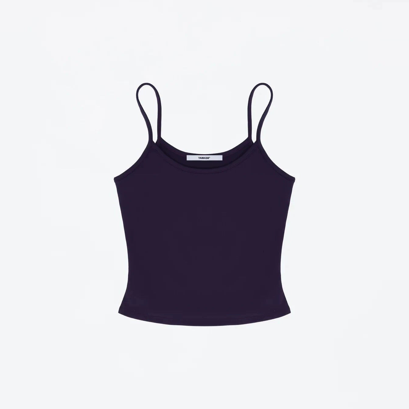 Flat product shot of the Studio Tank in dark aubergine purple