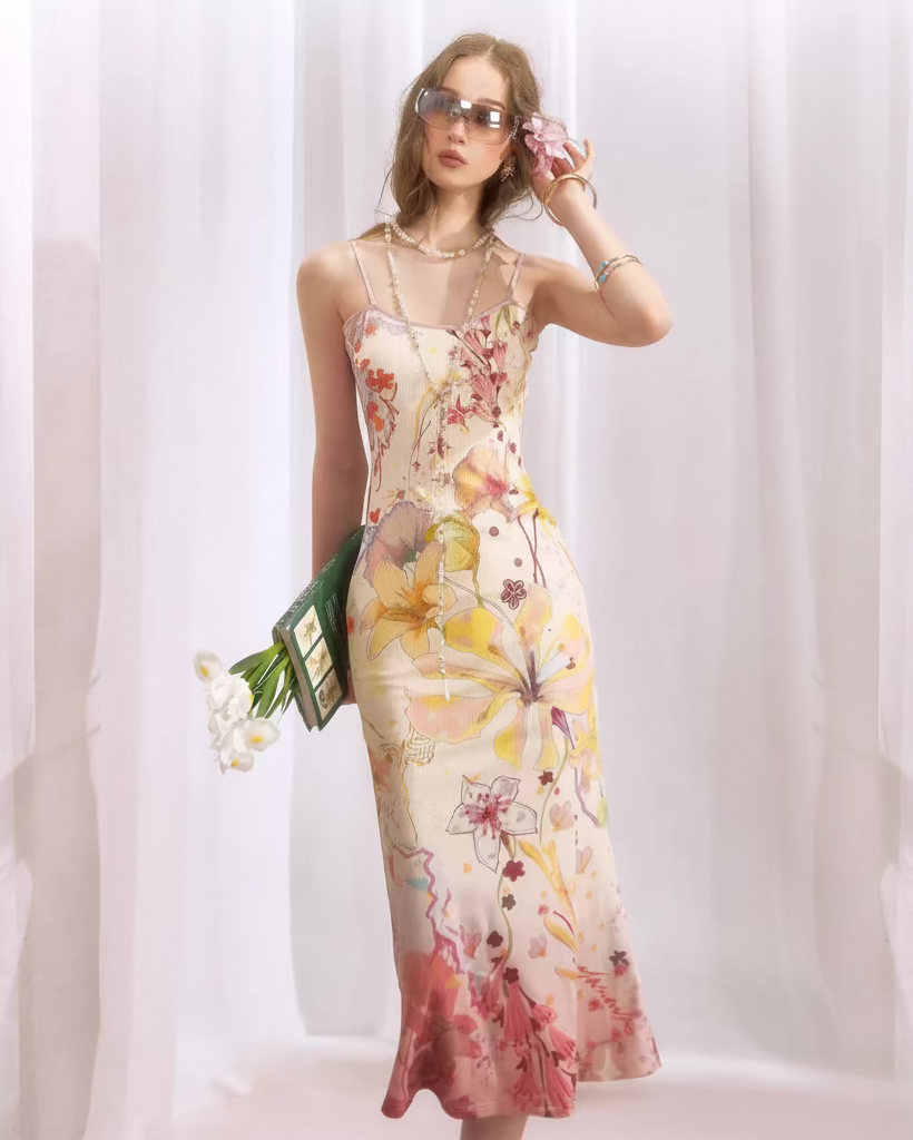 OFAKIVA "Flower" Qipao & Slip Dress