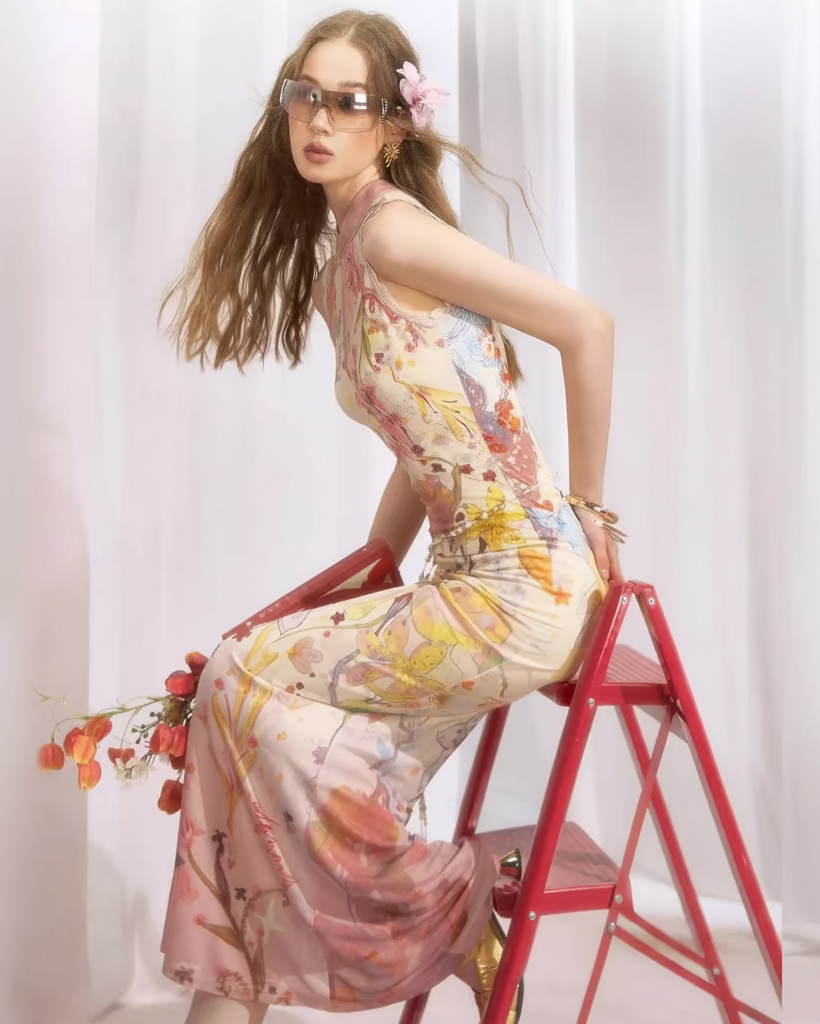 OFAKIVA "Flower" Qipao & Slip Dress