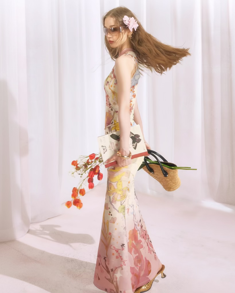 OFAKIVA "Flower" Qipao & Slip Dress