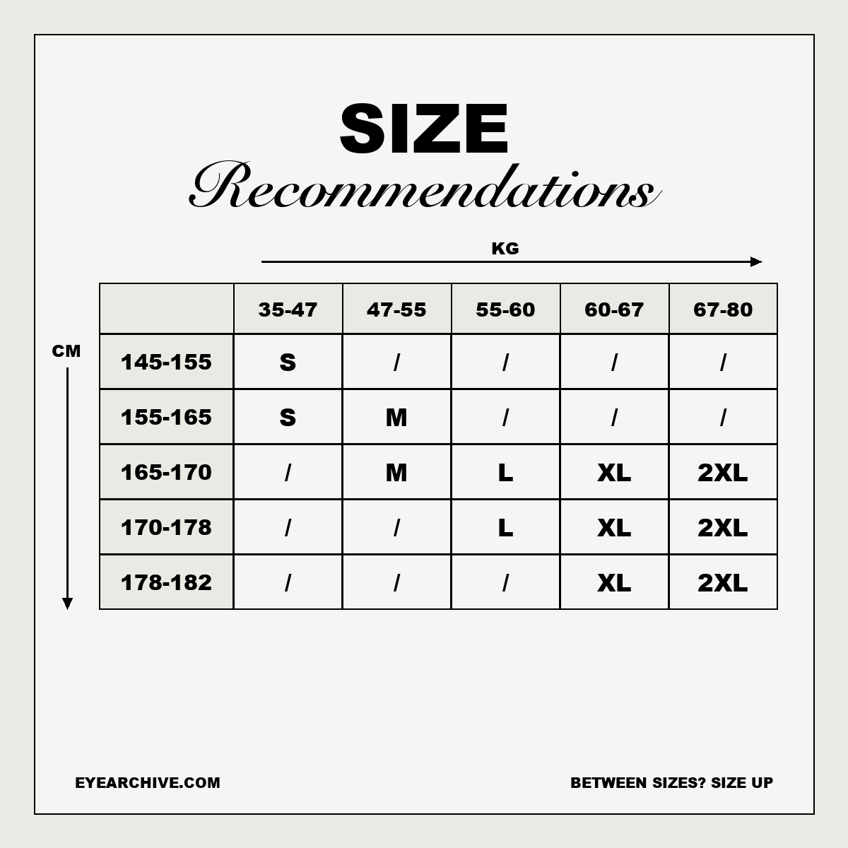 Size chart