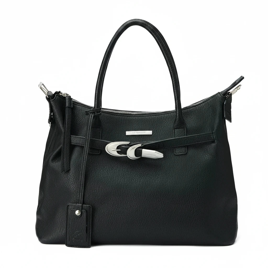 TAICHIISM Ice Pattern Handheld Leather Commuter Tote Bag 2025 Summer Hard Casual Bag