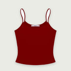 Flat product shot of the Studio Tank in deep red