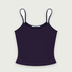Flat product shot of the Studio Tank in dark aubergine purple