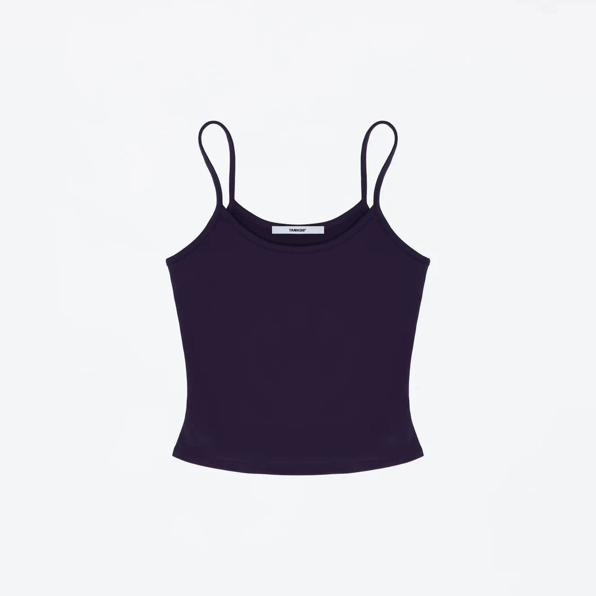 Flat product shot of the Studio Tank in dark aubergine purple