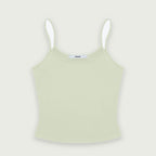 Flat product shot of the Studio Tank in pale celadon green