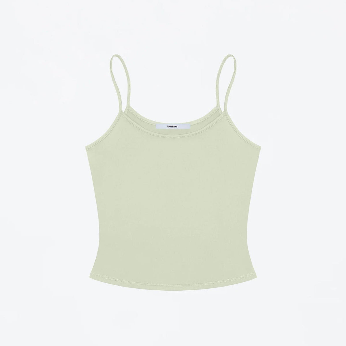 Flat product shot of the Studio Tank in pale celadon green