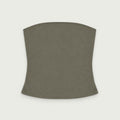 Flat product shot of the Tube Top in olive