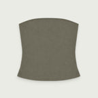 Flat product shot of the Tube Top in olive