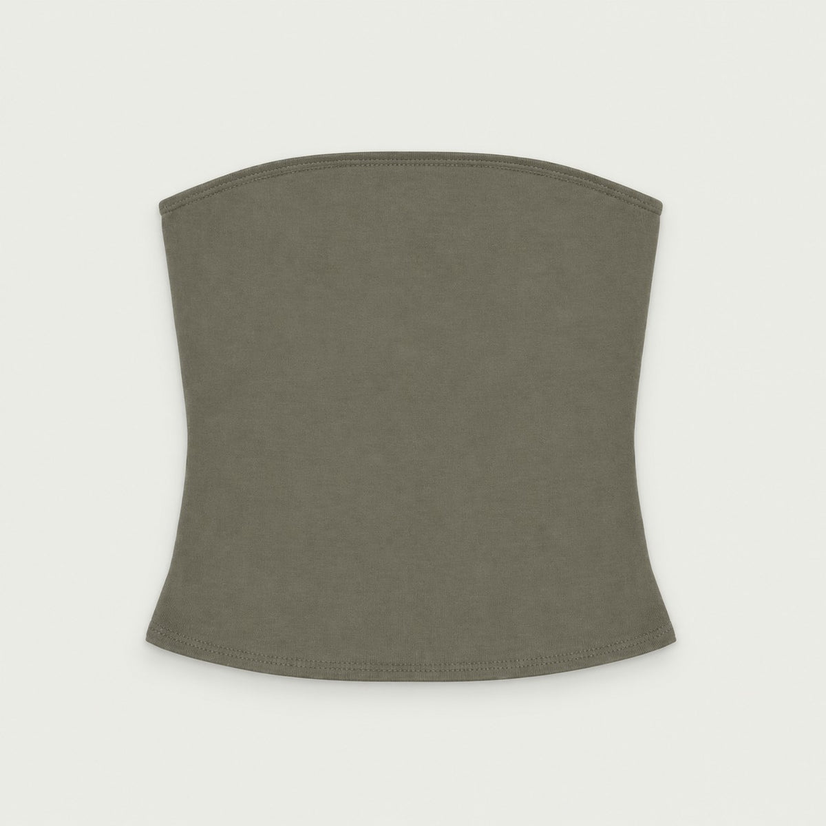 Flat product shot of the Tube Top in olive