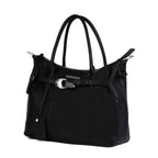 Side angle of the Signature Tote showing the depth of the body