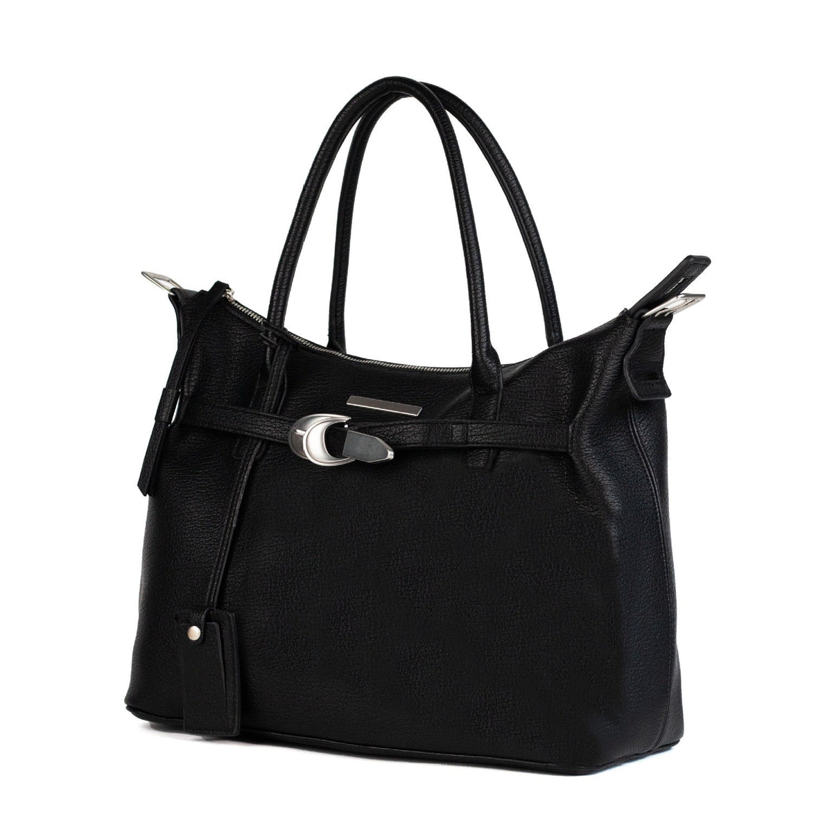 Side angle of the Signature Tote showing the depth of the body